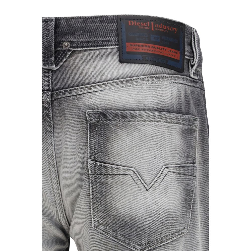 Gray Cotton Bootcut Jeans