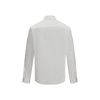 White Cotton Oxford Shirt with VGold Detail