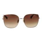 Rose Gold Metal Square Sunglasses