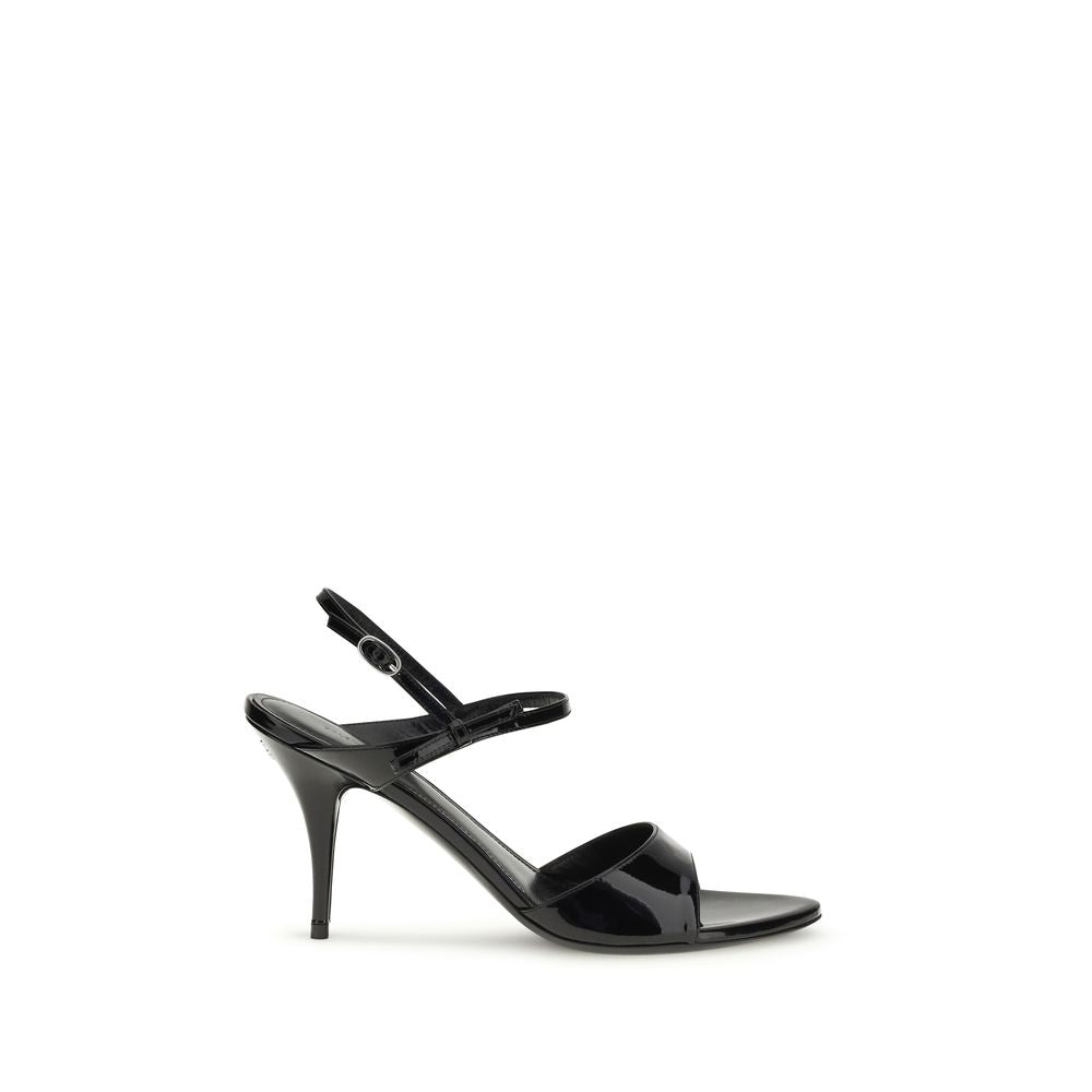 Glossy Patent Calfskin Avenue Bow Sandals