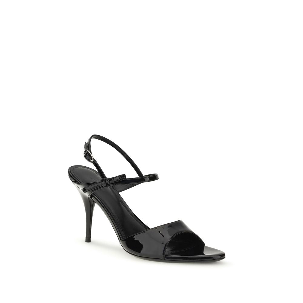 Glossy Patent Calfskin Avenue Bow Sandals