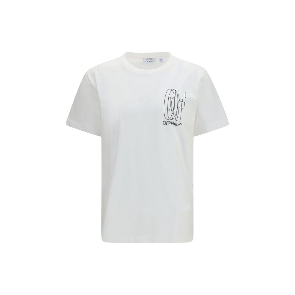 White Cotton Big Double Arrow T-Shirt
