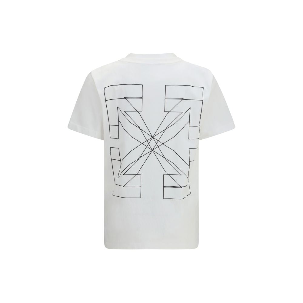 White Cotton Big Double Arrow T-Shirt