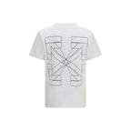 White Cotton Big Double Arrow T-Shirt