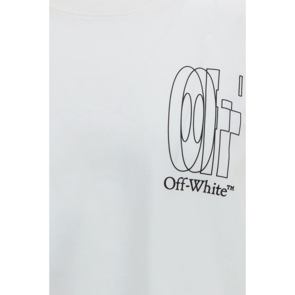 White Cotton Big Double Arrow T-Shirt
