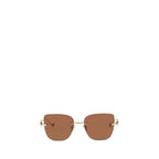 Brown Geometric Metal Sunglasses
