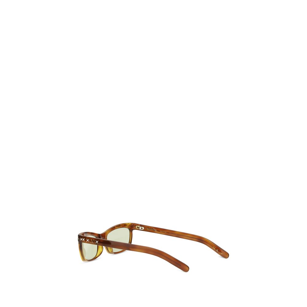 Brown Acetate Rectangular Cat‑Eye Sunglasses