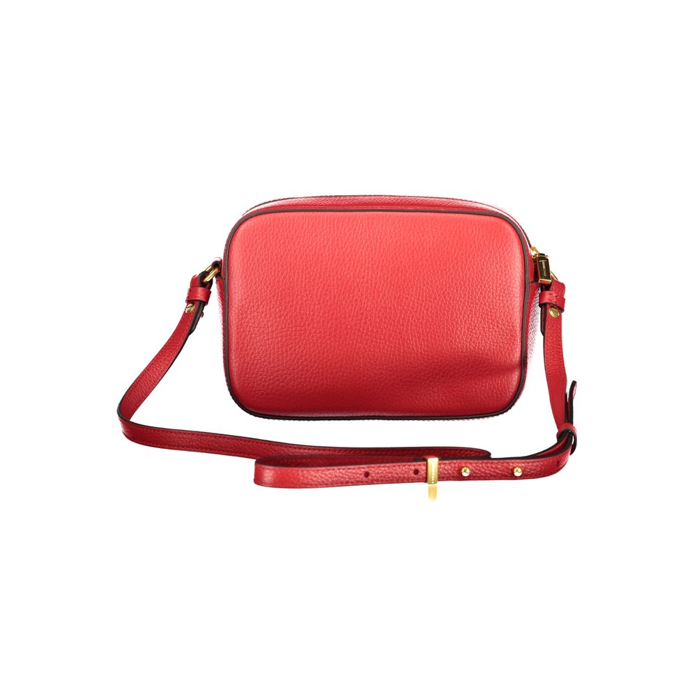 Red Leather Adjustable Shoulder Bag