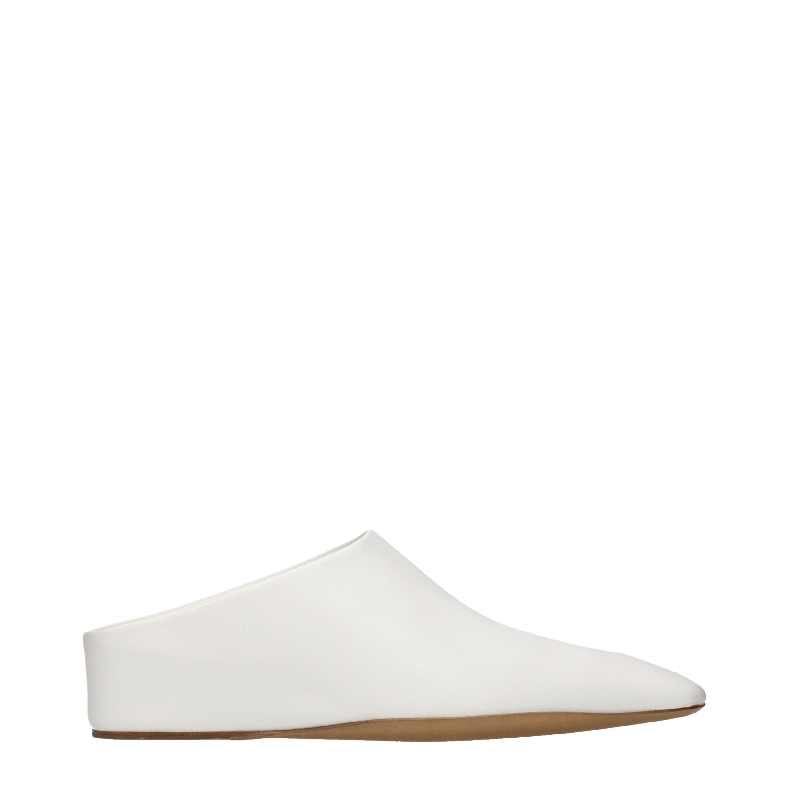 White Leather Slip-On Clog