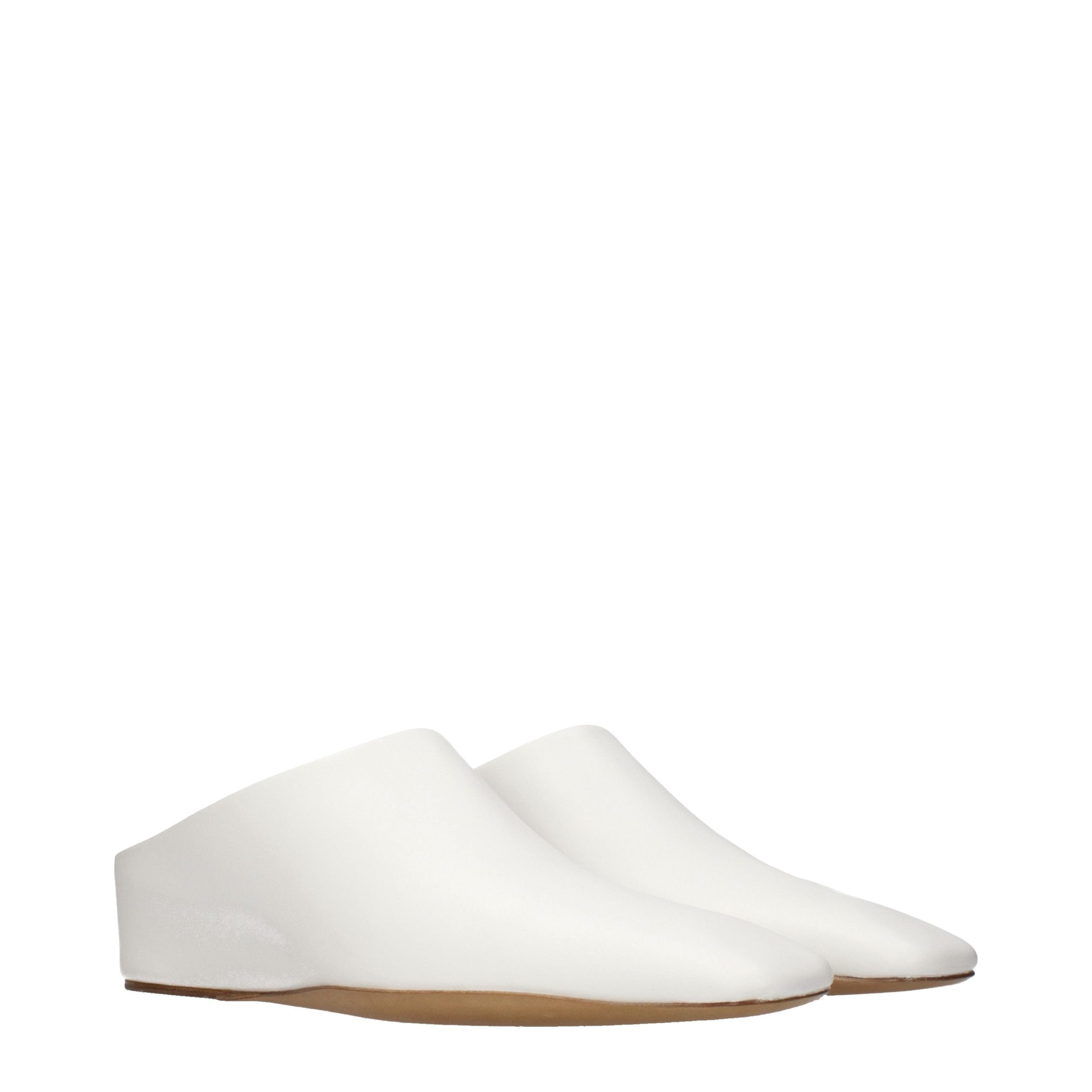 White Leather Slip-On Clog