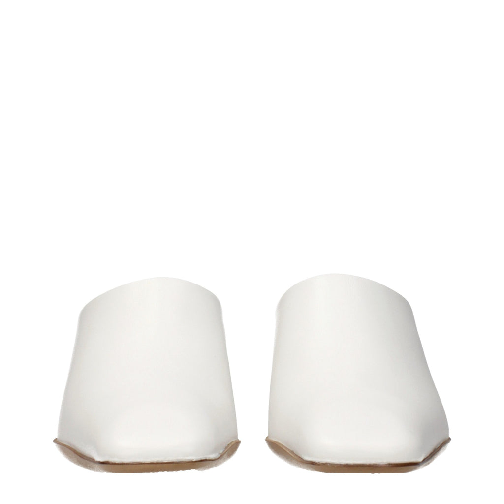 White Leather Slip-On Clog