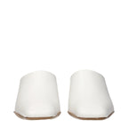 White Leather Slip-On Clog