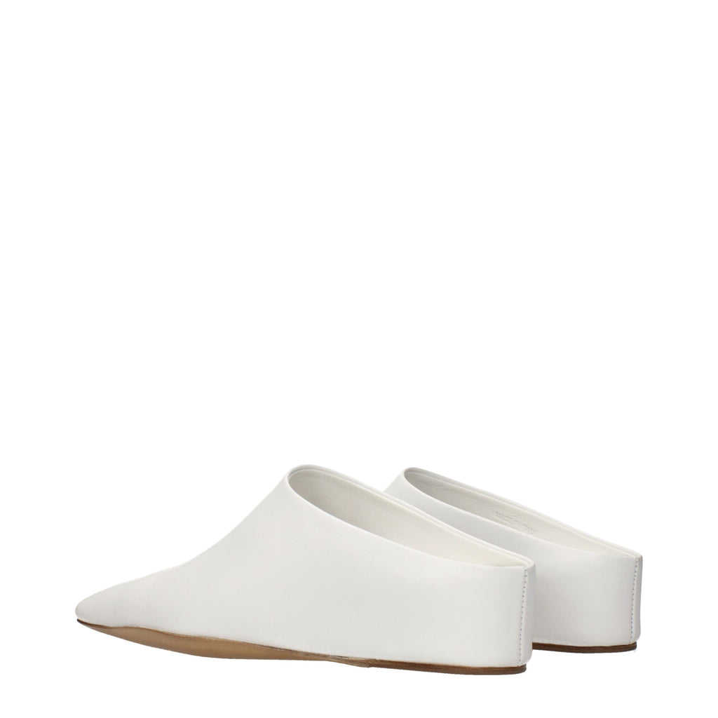 White Leather Slip-On Clog