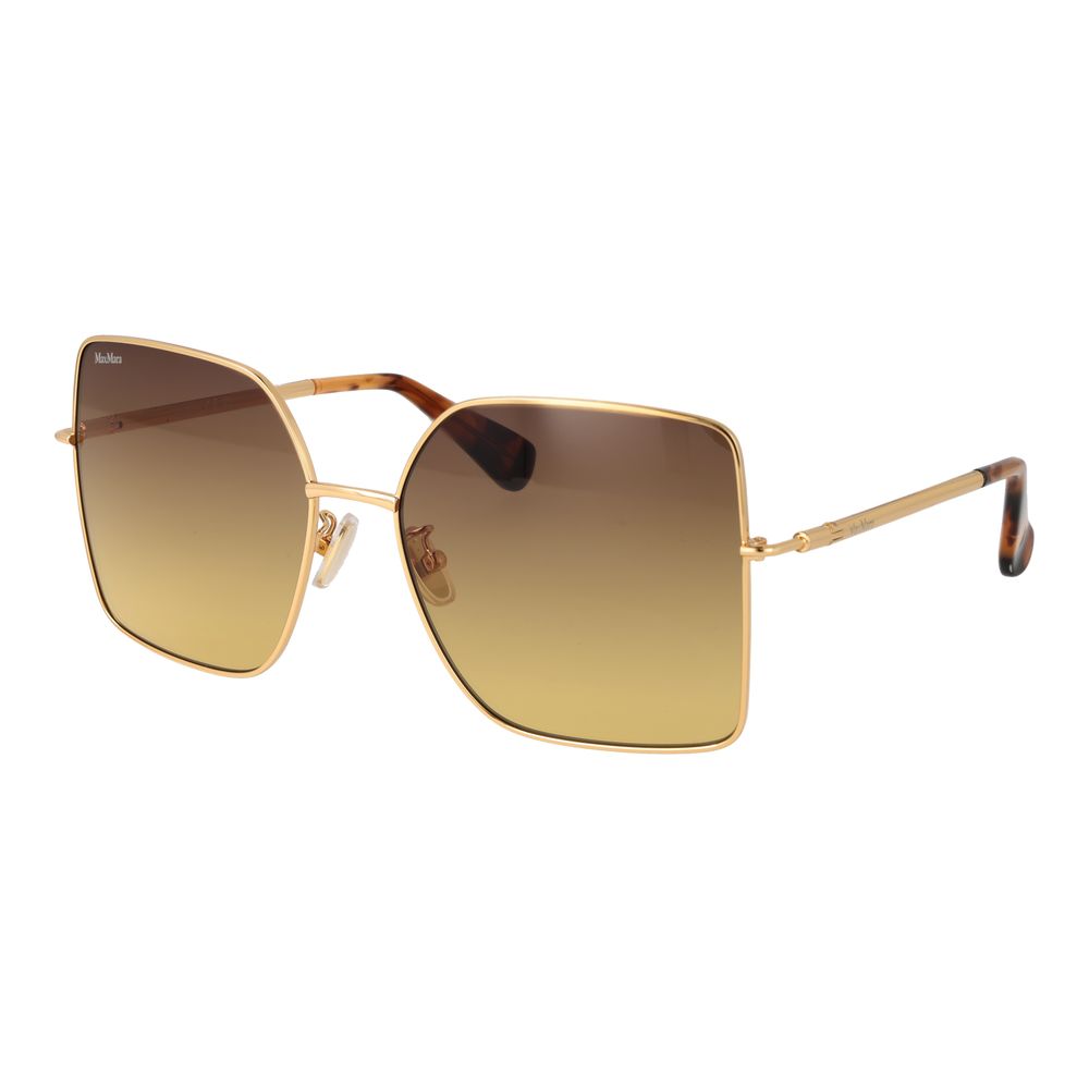 Gold Metal Square Sunglasses