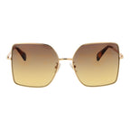 Gold Metal Square Sunglasses