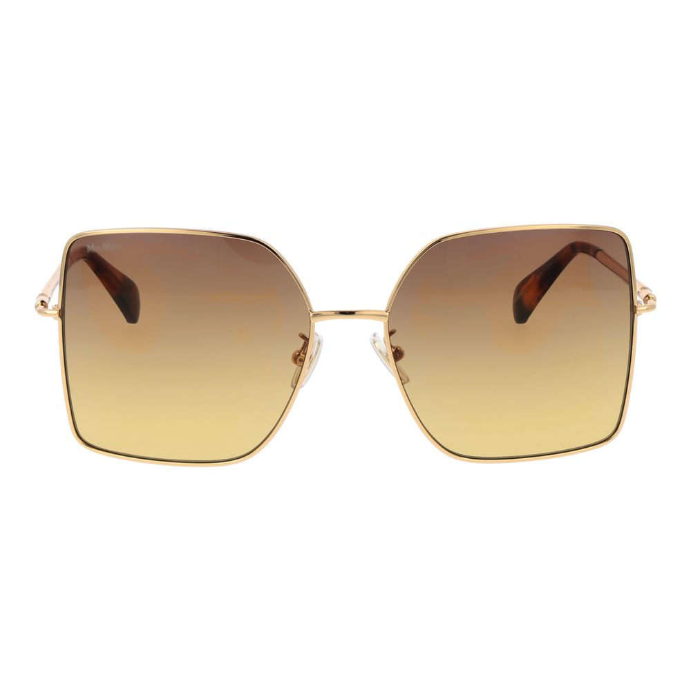 Gold Metal Square Sunglasses