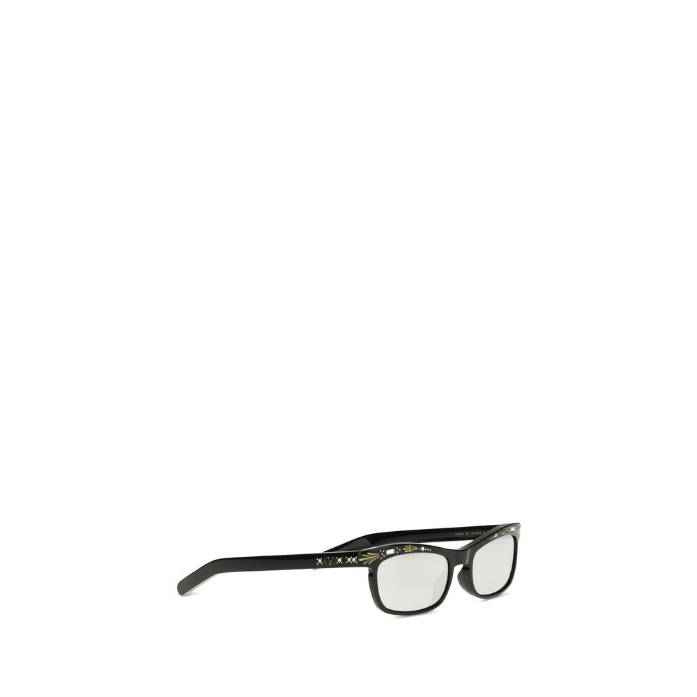 Crystal‑Embellished Rectangular Acetate Sunglasses