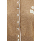 Beige Cotton Wool Lona Cropped Cardigan