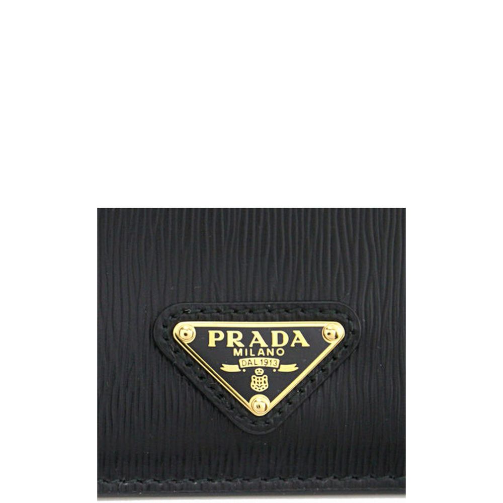 Enamelled Triangle Logo Calfskin Cardholder