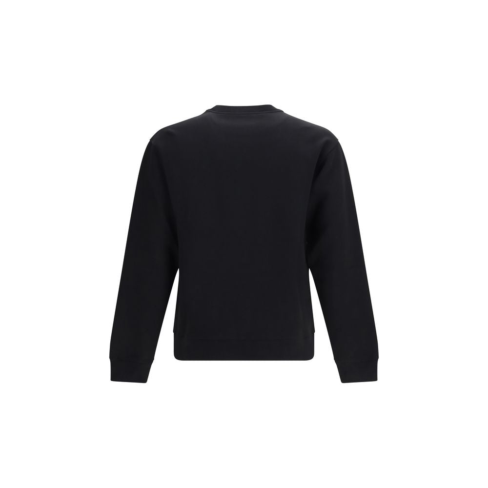 Black Cotton Jersey Crewneck Sweatshirt
