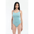 Sky Blue Cotton-Elastane Bodysuit