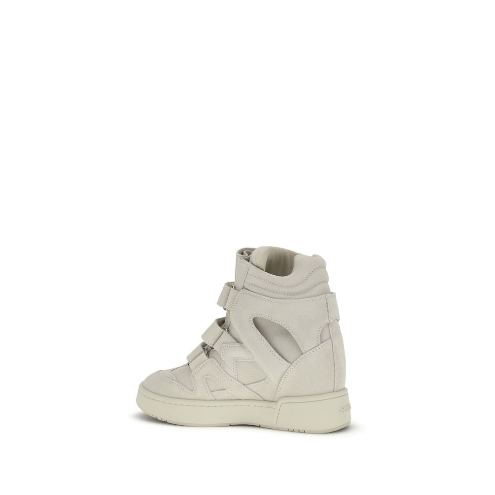 Beige Suede Platform Sneakers