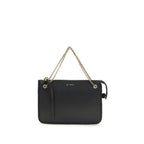 Black Calf Leather Crossbody Clutch