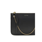 Black Calf Leather Crossbody Clutch