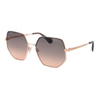 Rose Gold Metal Full‑Rim Sunglasses