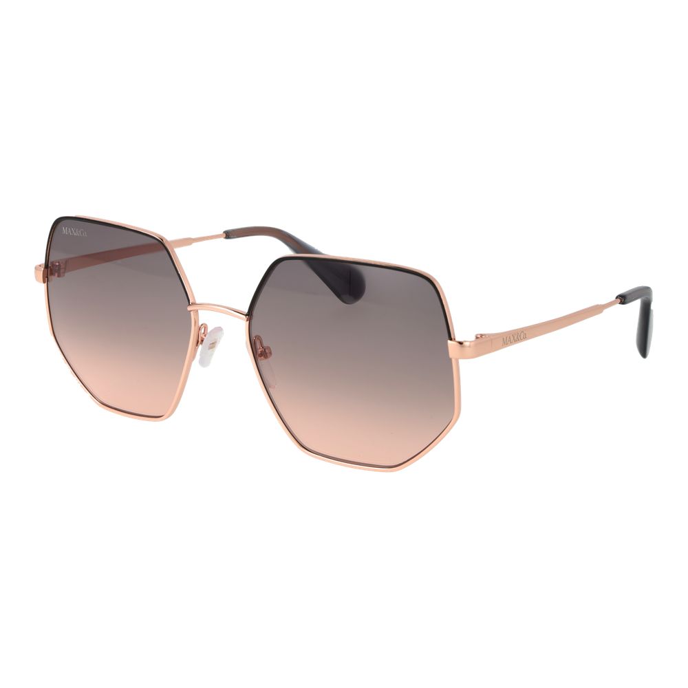Rose Gold Metal Full‑Rim Sunglasses