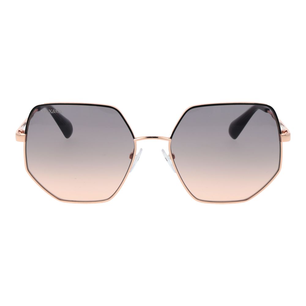 Rose Gold Metal Full‑Rim Sunglasses