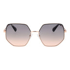 Rose Gold Metal Full‑Rim Sunglasses