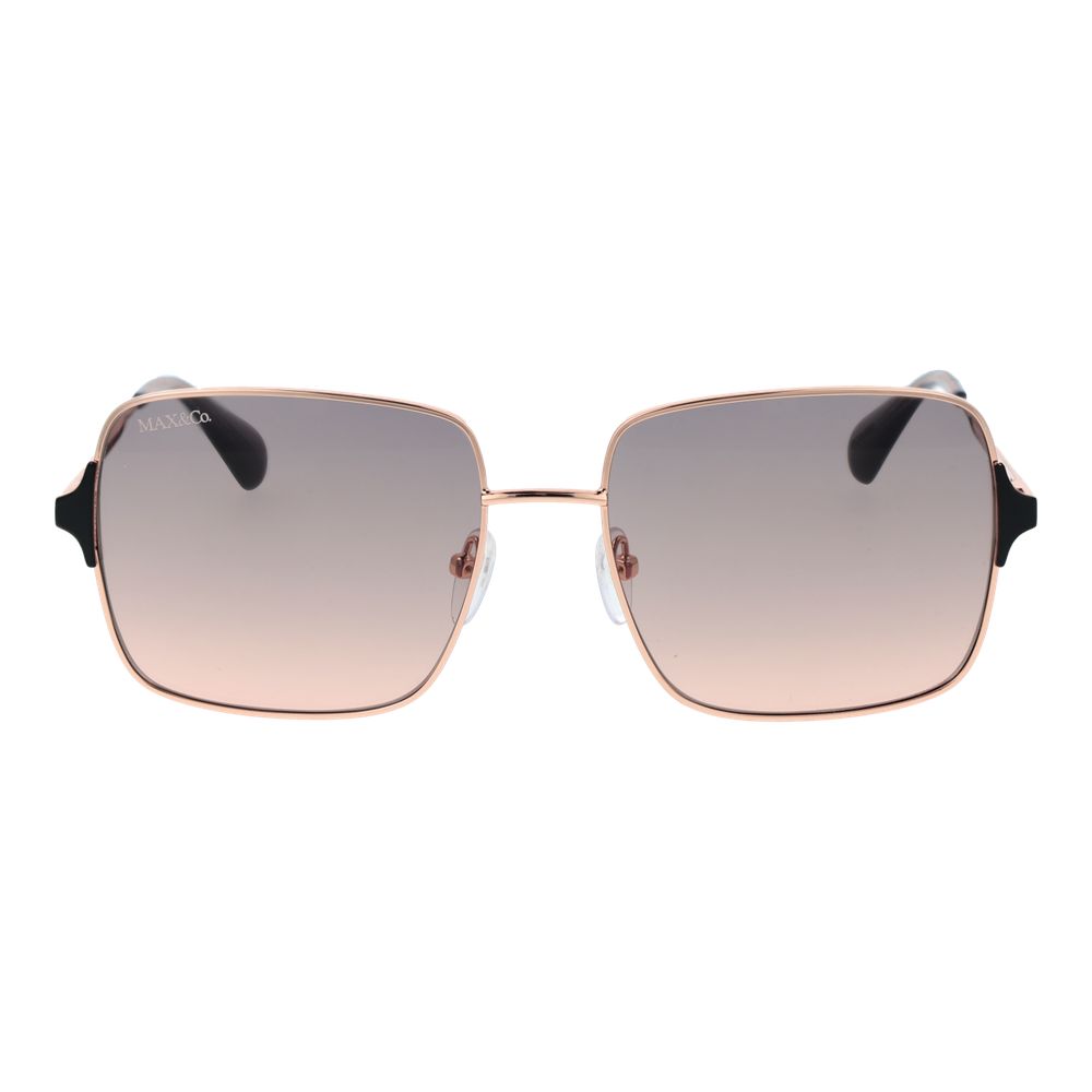 Rose Gold Metal Rectangle Sunglasses