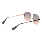 Rose Gold Metal Rectangle Sunglasses
