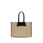Beige Raffia Shoulder Bag