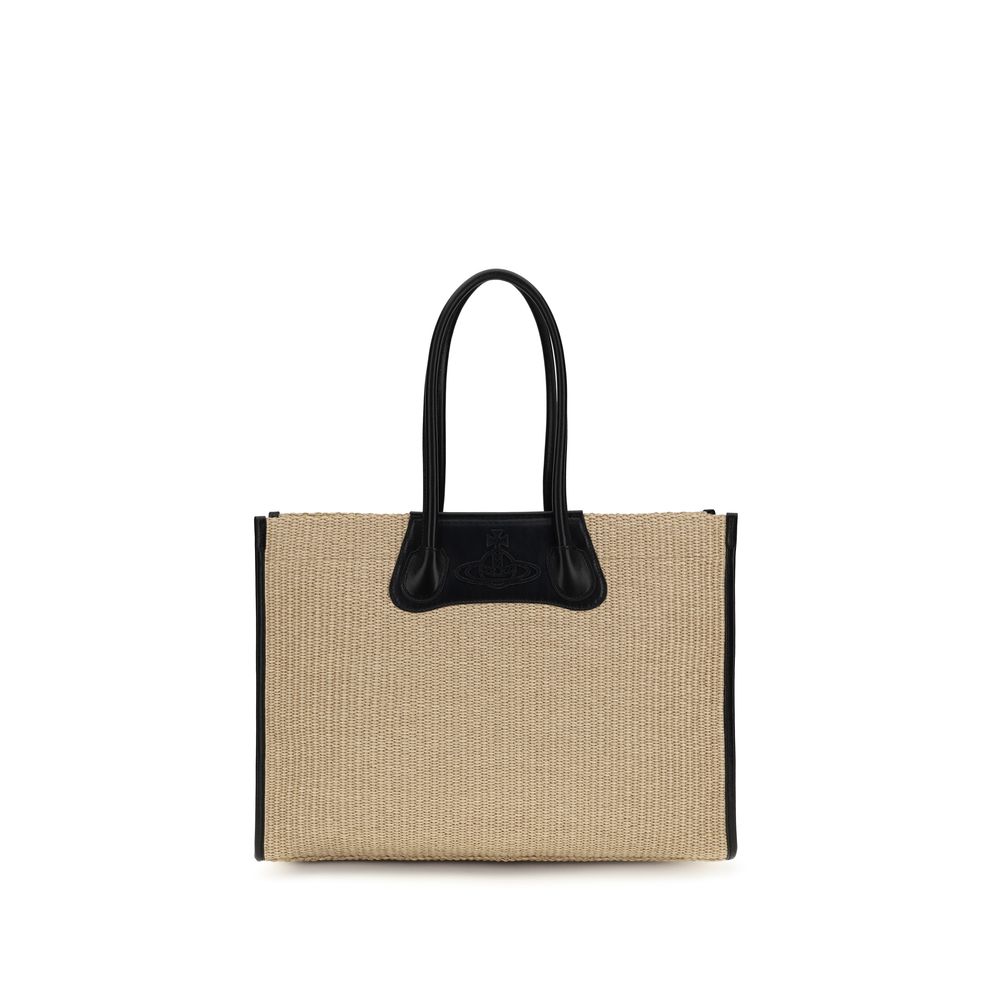 Beige Raffia Shoulder Bag