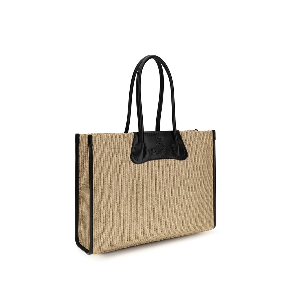 Beige Raffia Shoulder Bag