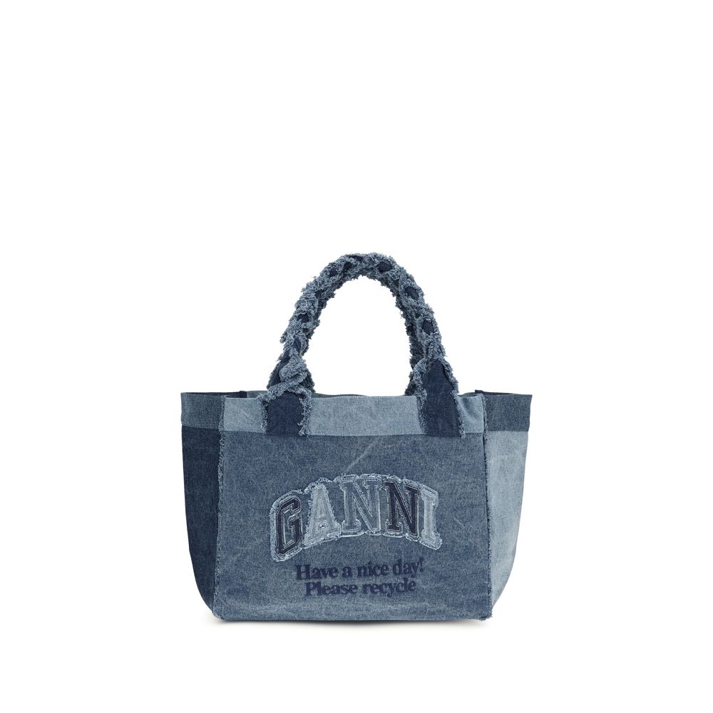 Blue Cotton Handbag