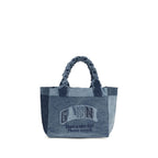 Blue Cotton Handbag
