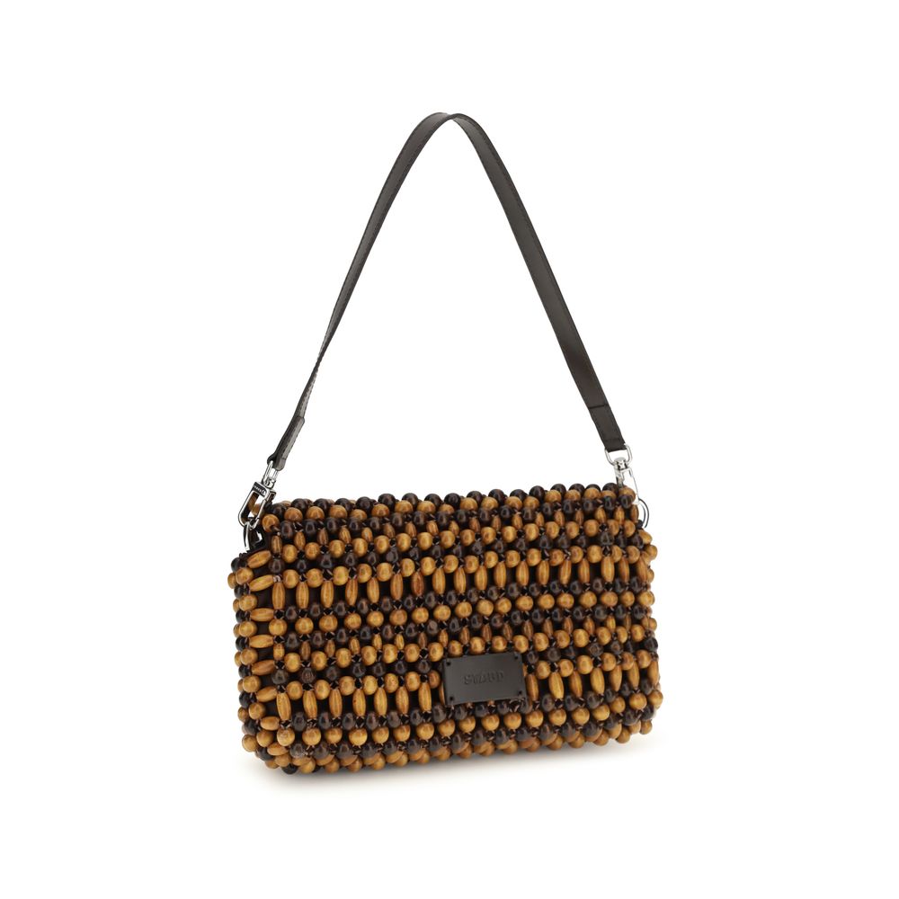 Compact Timmy Wood Beads Shoulder Bag