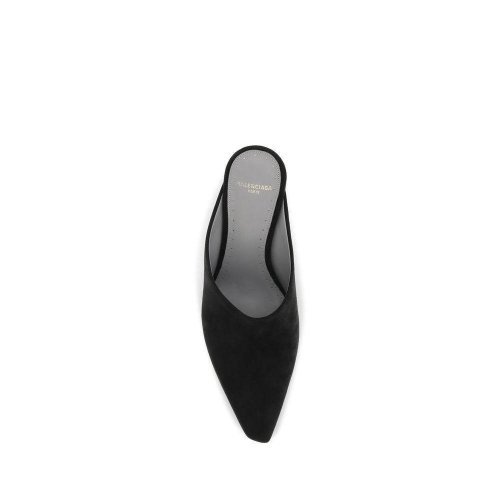 Black Duchesse Suede Mule pumps