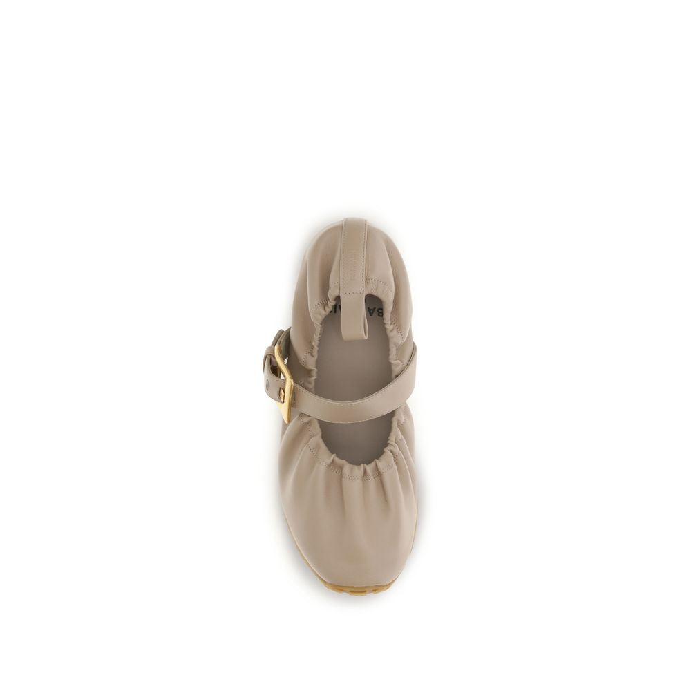 Soft Lambskin Buckle Strap Ballerinas