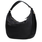 Black Full‑Grain Leather Shoulder Bag