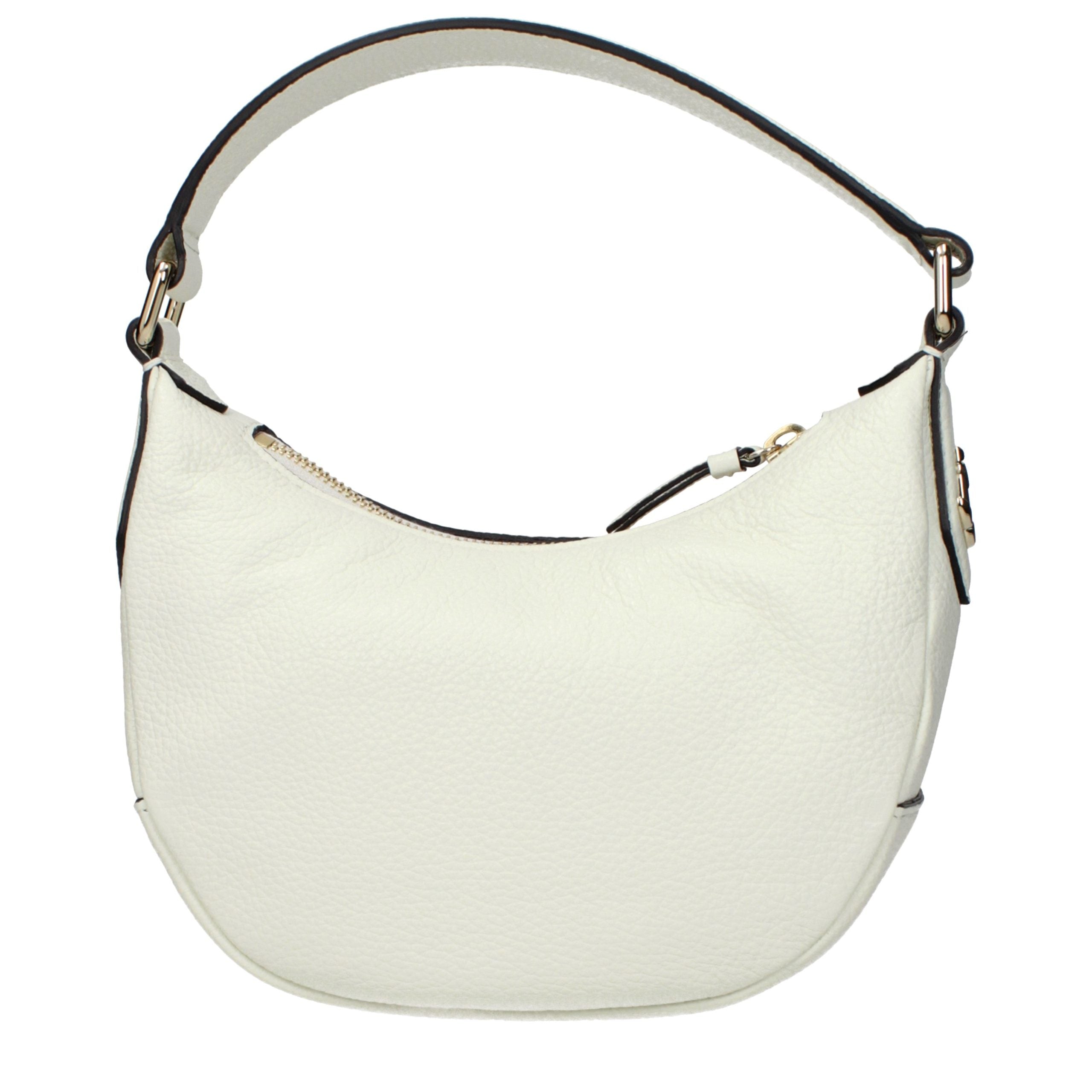 Beige Grained Leather Handbag