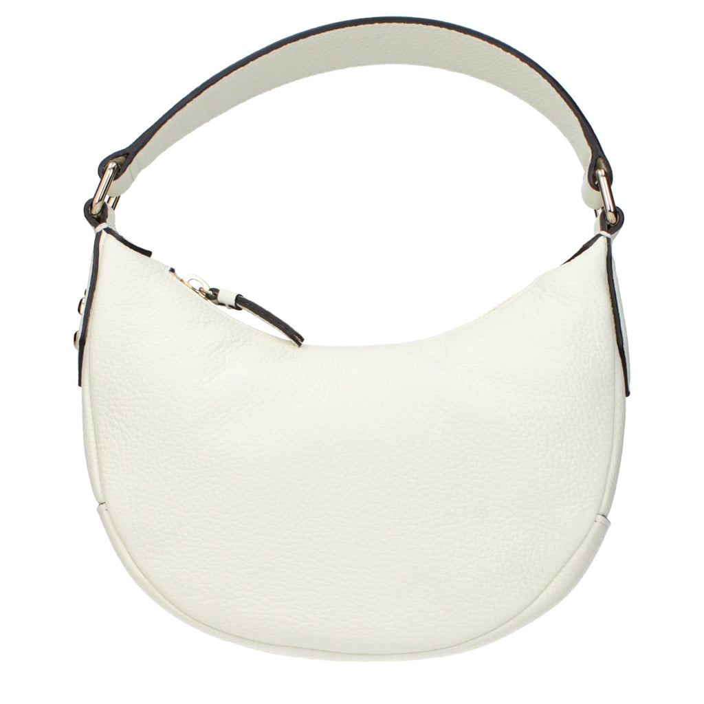 Beige Grained Leather Handbag