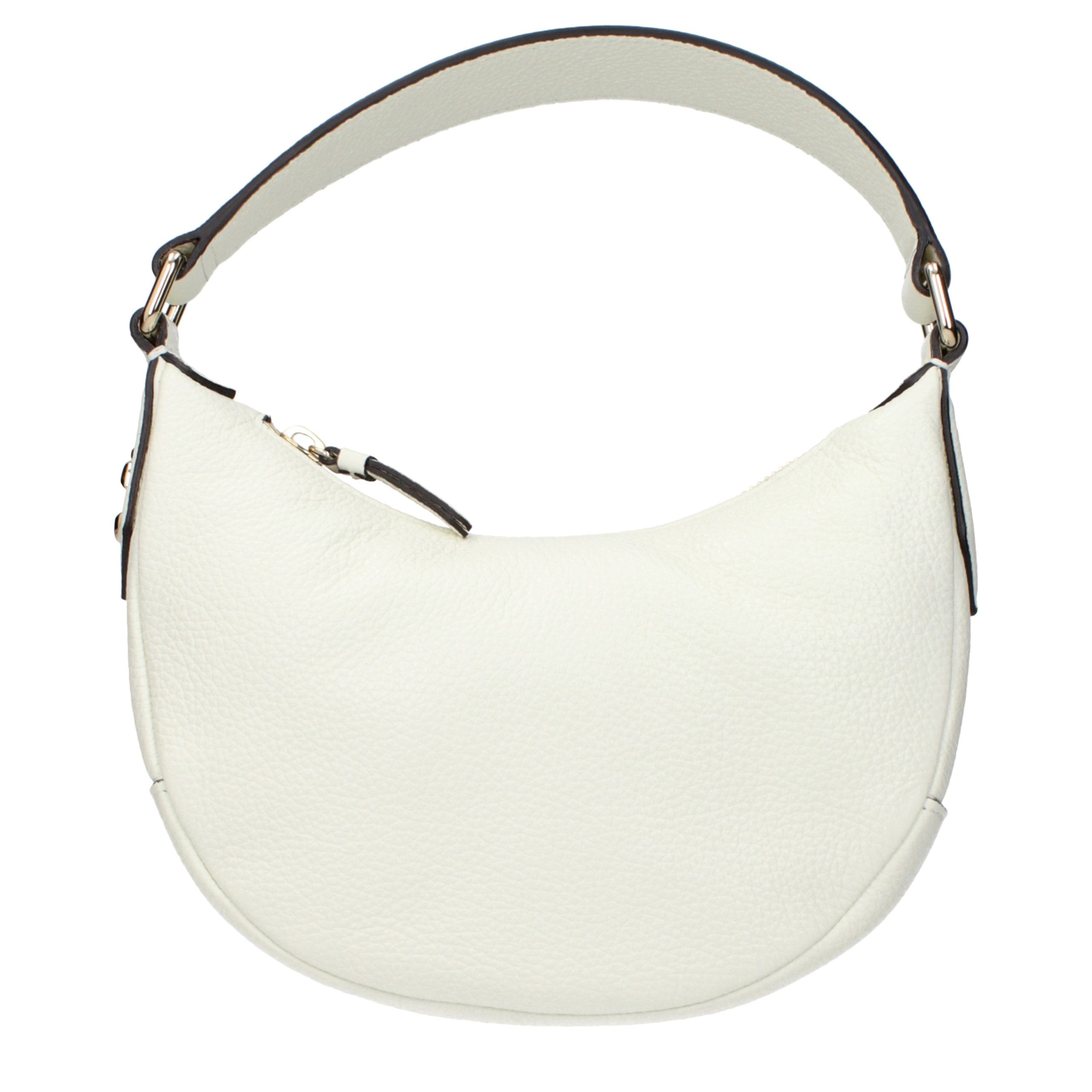 Beige Grained Leather Handbag