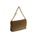 Large Camel Suede Shoulder Bag