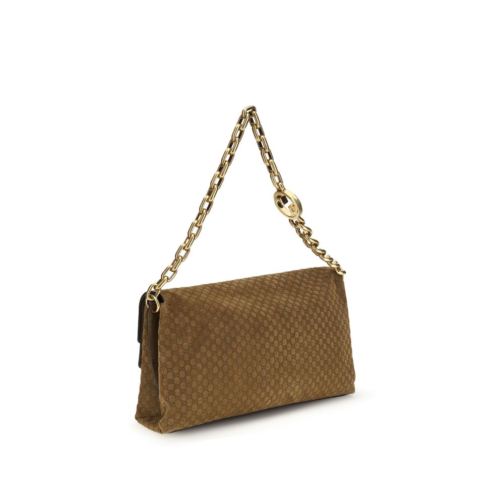 Large Camel Suede Shoulder Bag