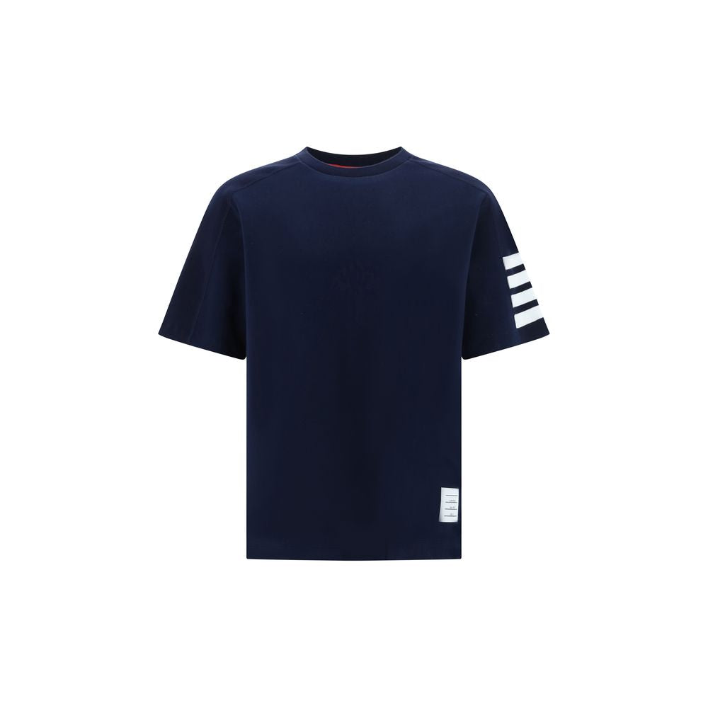 Blue Cotton Horizontal Stripe T-Shirt