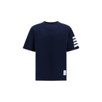 Blue Cotton Horizontal Stripe T-Shirt